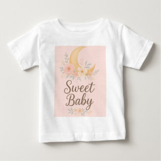 Camiseta De Bebé Diseño Floral Luna Dulce Bebé – Enfermera Pastel S
