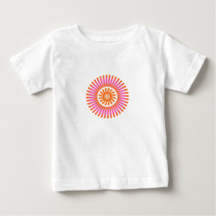 Camiseta De Bebé Diseño geométrico abstracto de ráfaga solar en esp