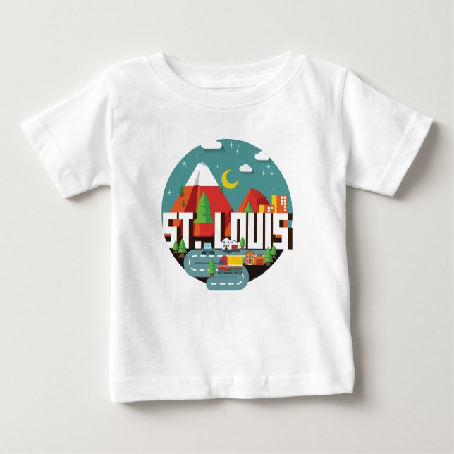 Camiseta De Bebé Diseño geométrico de St. Louis, Missouri (Anverso)