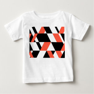 Camiseta De Bebé Diseño geométrico urbano moderno, trendy, rojo y n