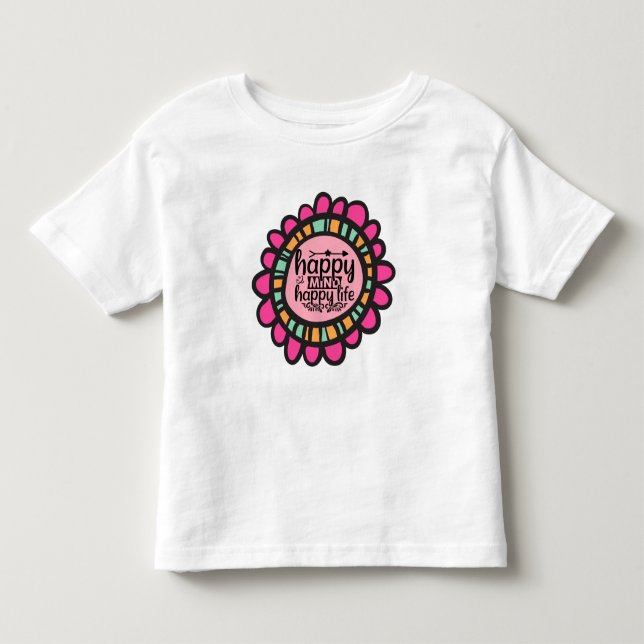 Camiseta De Bebé Diseño gráfico motivacional de Happy Mind Happy Li (Anverso)