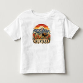Camiseta De Bebé Diseño gráfico PNG de las montañas de Montana vint