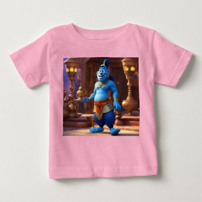 Camiseta De Bebé Diseño inspirado en Aladdin, Personalizado Blue Ge (Anverso)