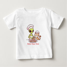 Camiseta De Bebé Diseño Kawaii de Gato Chef Alien Donut