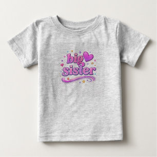 Camiseta De Bebé Diseño Lindo de Hermana Mayor – Regalo de Hermana 