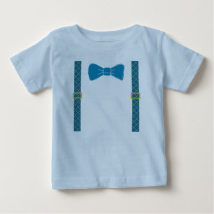 Camiseta De Bebé Diseño lindo de Pascua con corbatín y tirantes