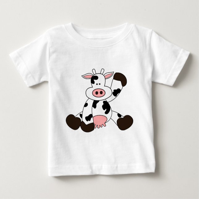 Camiseta De Bebé Diseño lindo del dibujo animado de la vaca (Anverso)