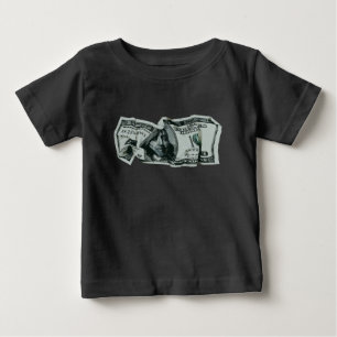 Camiseta De Bebé Diseño moderno de billete de $100 arrugado