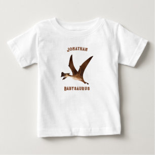 Camiseta De Bebé Diseño moderno y elegante monograma Babysaurs blan