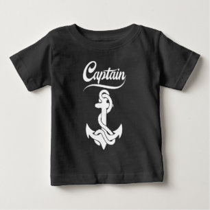 Camiseta De Bebé Diseño Náutico Ancla Barco de Vela Capitán