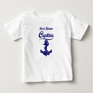 Camiseta De Bebé Diseño Náutico Ancla Barco de Vela Capitán