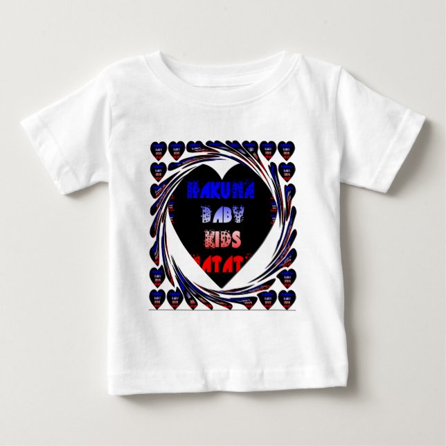 Camiseta De Bebé Diseño para niños de Hakuna Matata azul negro Haku (Anverso)