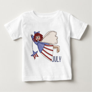 Camiseta De Bebé Diseño patriótico del verano del ángel de julio