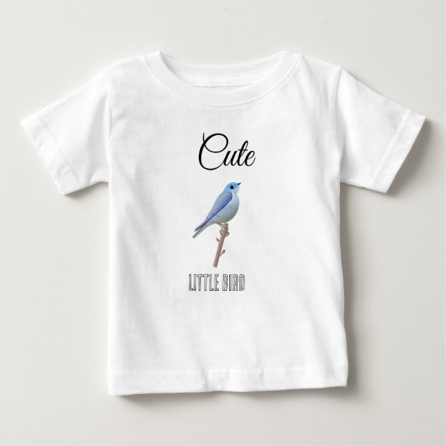 Camiseta De Bebé Diseño personalizado de pájaro azul pequeño (Anverso)
