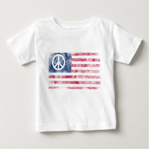 Camiseta De Bebé Diseño perturbado de símbolo de bandera y paz esta