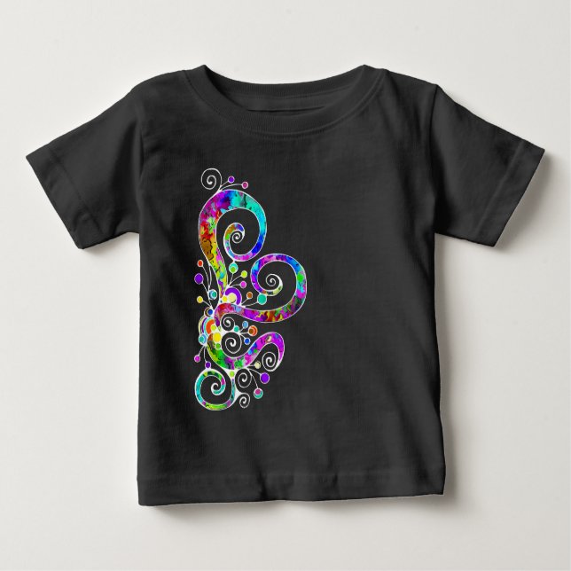 Camiseta De Bebé Diseño pintado de mano cardíaca espiral 2 (Anverso)