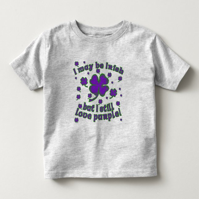 Camiseta De Bebé Diseño Purple Shamrock St. Patrick's Day (Anverso)