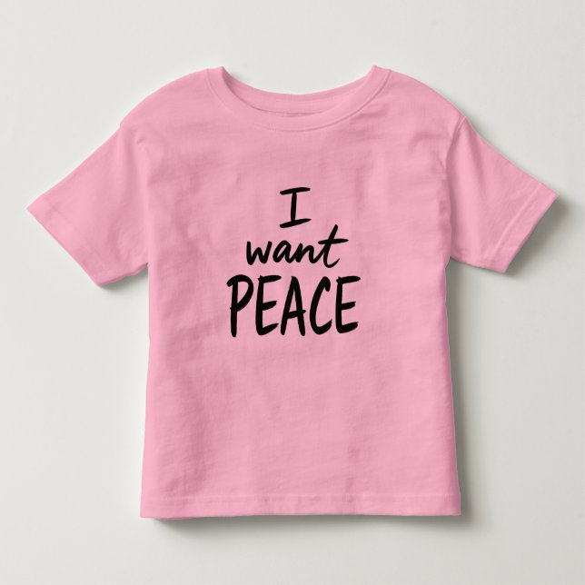 Camiseta De Bebé diseño “Quiero Paz” (Anverso)