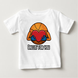 Camiseta De Bebé Diseño Romántico Divertido de Baloncesto para Ti