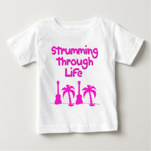 Camiseta De Bebé Diseño tropical de surf de ukulele hawaiano