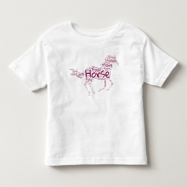 Camiseta De Bebé Diseño único de nube de palabras de caballo en Mar (Anverso)