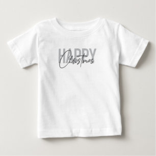 Camiseta De Bebé Diseño urbano moderno y simple Feliz Navidad