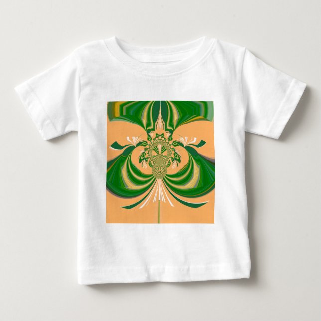 Camiseta De Bebé Diseño verde amarillo. (Anverso)