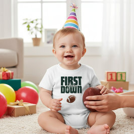 Camiseta De Bebé Diseño Verde de Fútbol para Primer Cumpleaños