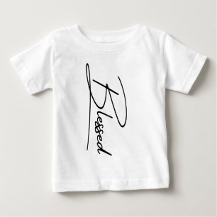 Camiseta De Bebé Diseño vertical ‘bendecido’ de fe cristiana única