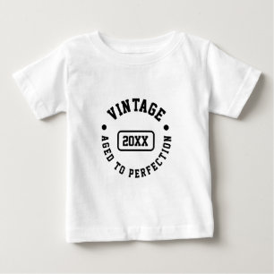 Camiseta De Bebé Diseño Vintage de Año Personalizado - Envejecido a
