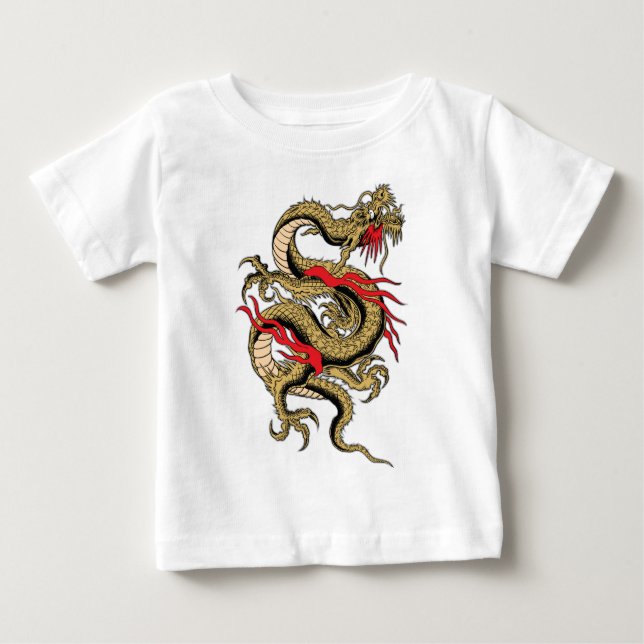Camiseta De Bebé Diseños chinos del personalizable del dragón (Anverso)