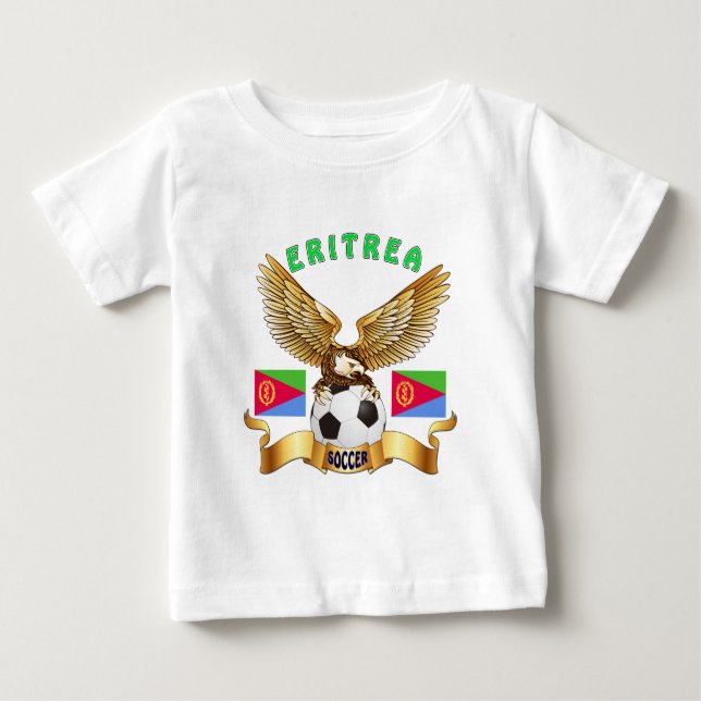Camiseta De Bebé Diseños del fútbol de Eritrea (Anverso)