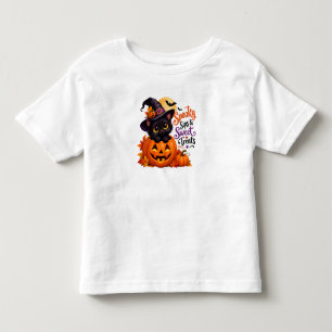 Camiseta De Bebé Disfraz de bebé de gato negro y calabaza de Hallow