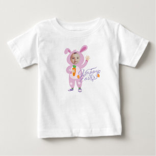 Camiseta De Bebé Disfraz de conejo de Pascua con foto personalizada