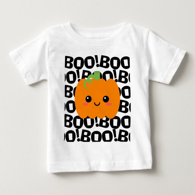 Camiseta De Bebé Disfraz de Halloween Calabaza, Lindo Día de Acción (Anverso)