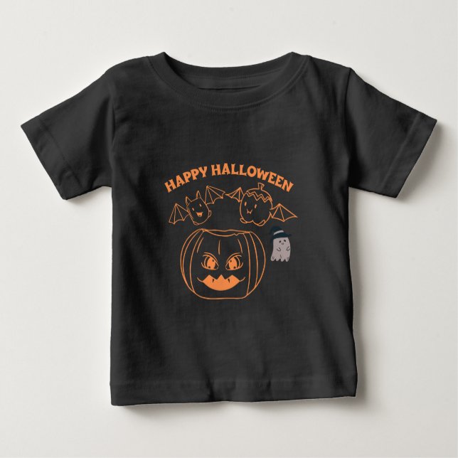 Camiseta De Bebé Disfraz de mujer para Halloween Ropa Negro (Anverso)