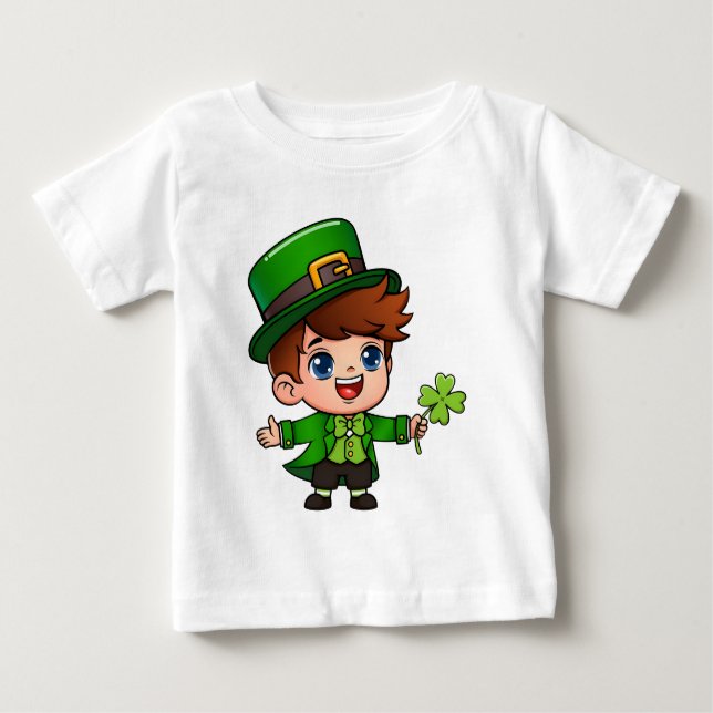 Camiseta De Bebé Disfraz de San Patricio de Niño Lindo Sosteniendo  (Anverso)