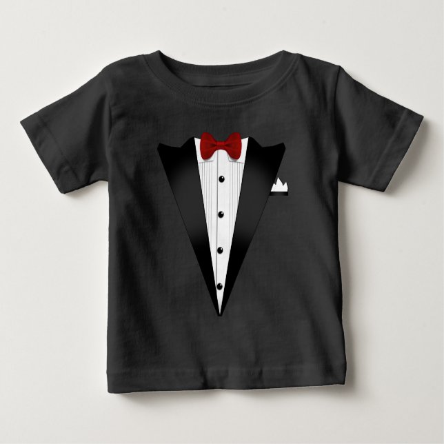 Camiseta De Bebé Disfraz falso de Tuxedo (Anverso)