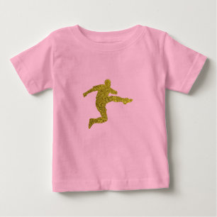 Camiseta De Bebé Disparador de fútbol   Guay Gold Purpurina Look
