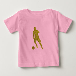 Camiseta De Bebé Disparador de fútbol Guay Gold Purpurina Look