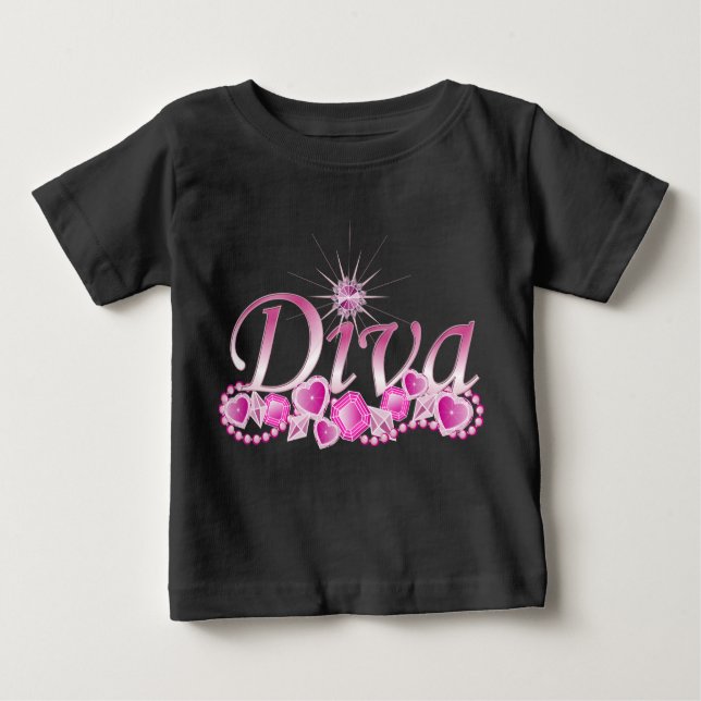 Camiseta De Bebé Diva Bling (Anverso)