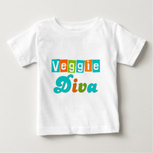 Camiseta De Bebé Diva retra del Veggie