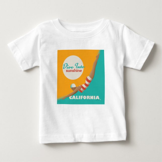 Camiseta De Bebé Dive Into Sunshine | California (Anverso)