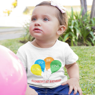 Camiseta De Bebé Diversión al cumplir 1 año