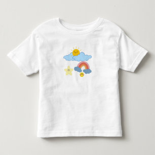 Camiseta De Bebé "Diversión con sol, nubes y arcoíris"