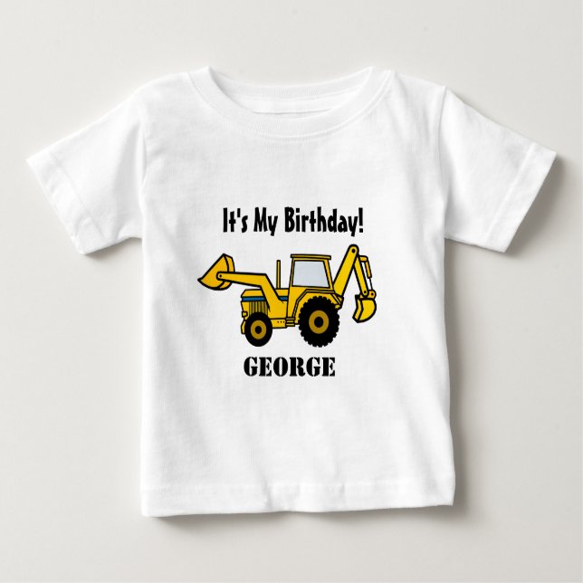 Camiseta De Bebé Diversión de construcción/ Backhoe (Anverso)