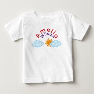 Camiseta De Bebé Diversión en el cielo Nombre Arcoíris Nube Sol 