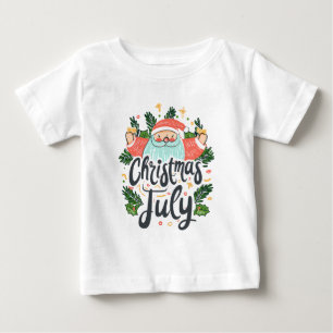 Camiseta De Bebé Diversión en Navidad en Julio y diseño festivo de 