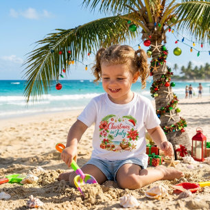 Camiseta De Bebé Diversión Navidad en Julio Vacaciones de Playa