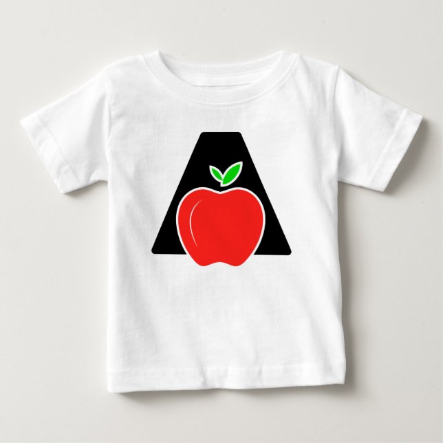 Camiseta De Bebé Divertida A de Manzana  (Anverso)